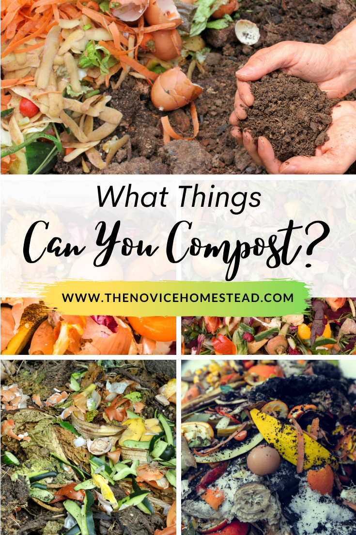 collage image showing compost piles