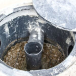 septic tank with cover open