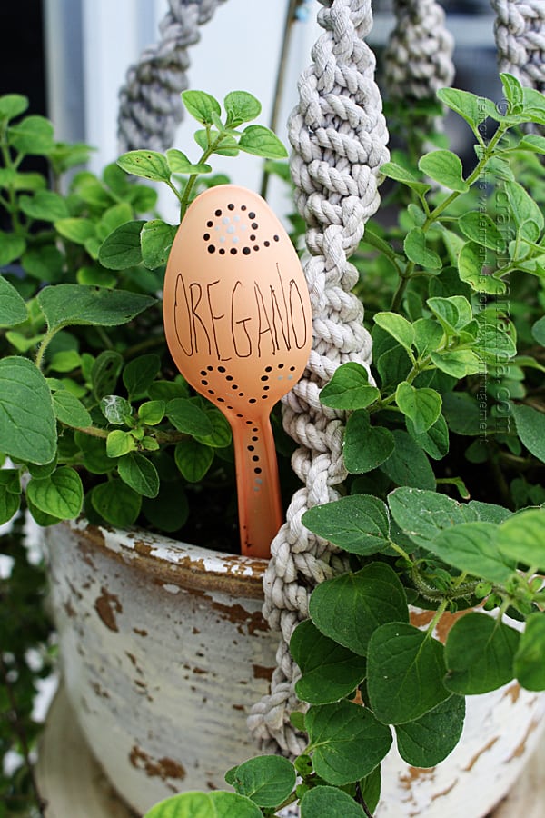 plastic spoon herb garden marker